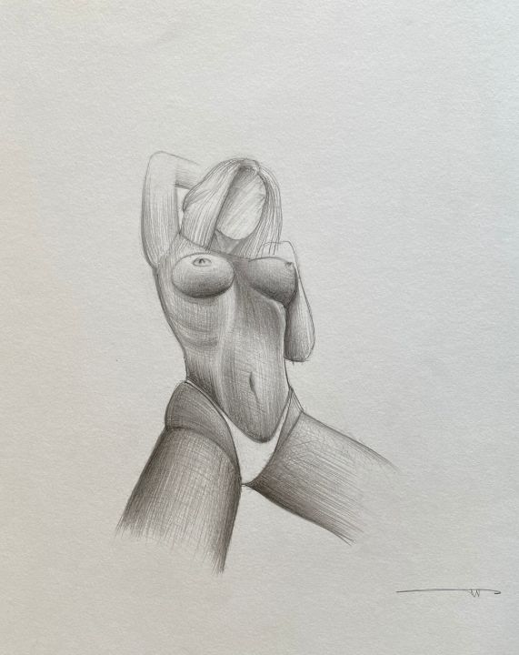 the Nude Woman Body Sketch - yassine bel - Drawings \u0026 Illustration, People  \u0026 Figures, Female Form, Nude \u0026 Semi-Nude - ArtPal