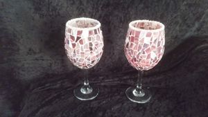 Stained glass candle holders