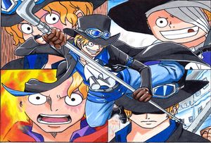 Sabo from One Piece Drawing Collage