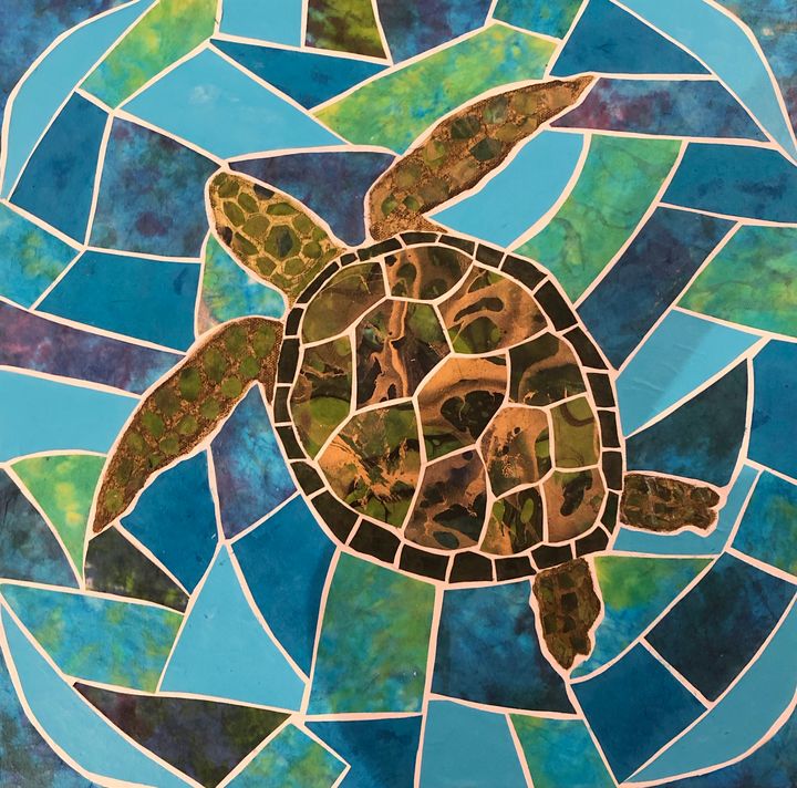 Sea Turtle Swimming - Debbie Gibbs - Paintings & Prints, Animals, Birds ...