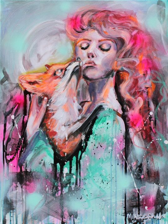 Foxy lady - Art by Mikayla Shaffer - Paintings & Prints, Animals