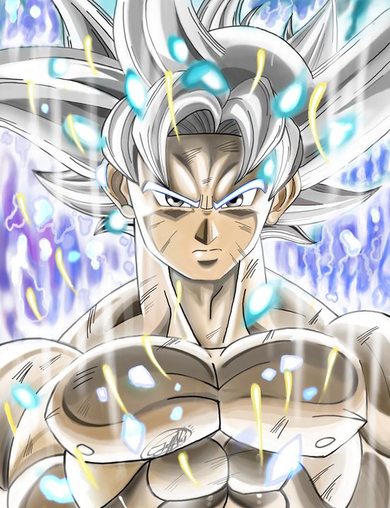 Hey, here's the commission artwork of Goku Mastered Ultra Instinct