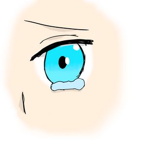 Crying anime girl eye