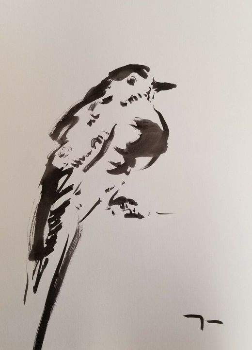 Jose Trujillo Expressionist Bird Ink - Jose Trujillo Fine Art