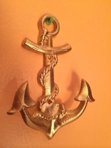 Small Gold Plated Anchor Wall Decor