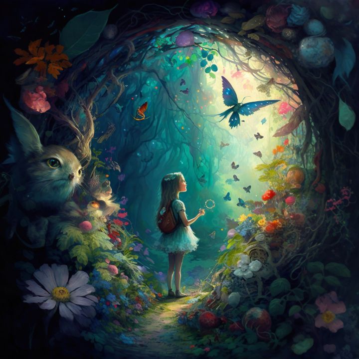 Wonderland, fantasy, magic, abstract, girl, HD wallpaper