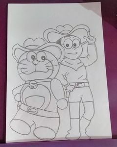 Doremon and Nobita Drawing