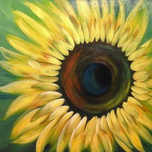 Sonnenblume auf grün