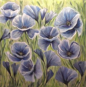 Mohnblumen in blau