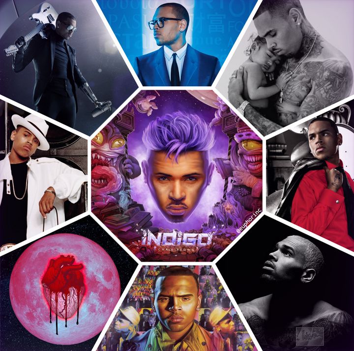 Chris Brown Albums collage - Euphorinc Art