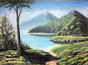 イラストの原画　ネイチャーアート　Paradise Island Paradise - FranArt - Drawings & Illustration, Landscapes