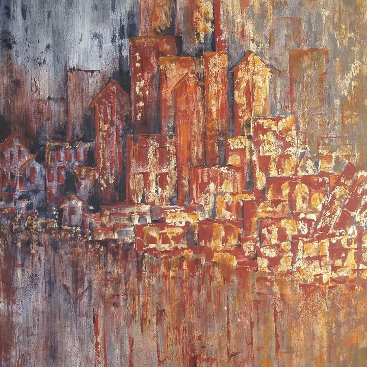 City from dark to light - Swarnarao art