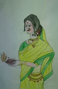 A traditional Indian woman worship