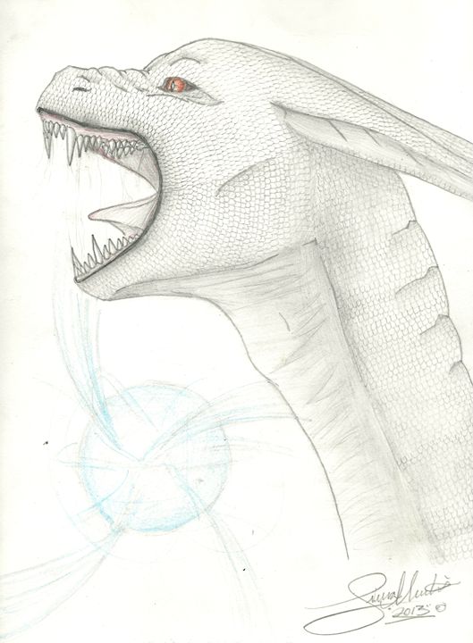Pale Demon Dragon - SDU Art - Drawings & Illustration, Fantasy