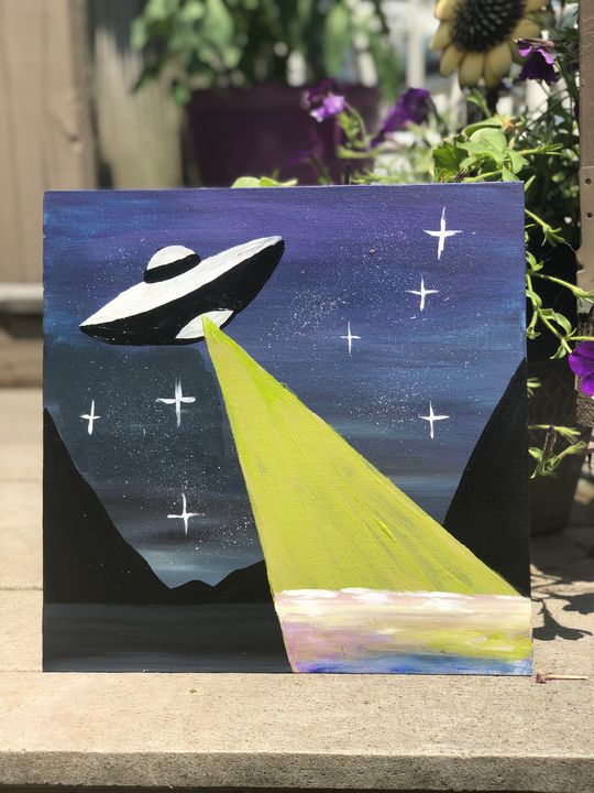 Spaceship Painting ArtByKritter Paintings Prints Astronomy