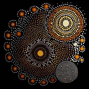 Aboriginal Dot art of sun, moon
