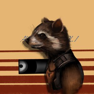 Rocket | Raccoon Drawing