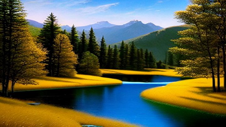 Bright Colors Painting Landscape - The Creative Spot - Digital Art,  Landscapes & Nature, Natural Phenomena & Weather, Other Natural Phenomena &  Weather - ArtPal