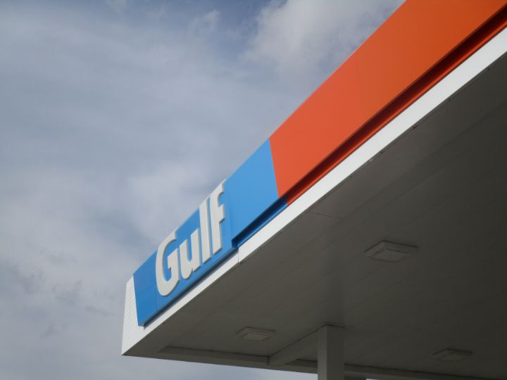 Gulf gas station, North Platte, NE Ward Love's Red Bear Gallery