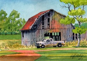 Barn and Truck - Jeff Atnip Art