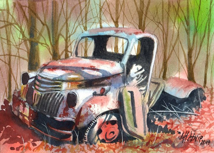 Truck In The Woods - Jeff Atnip Art