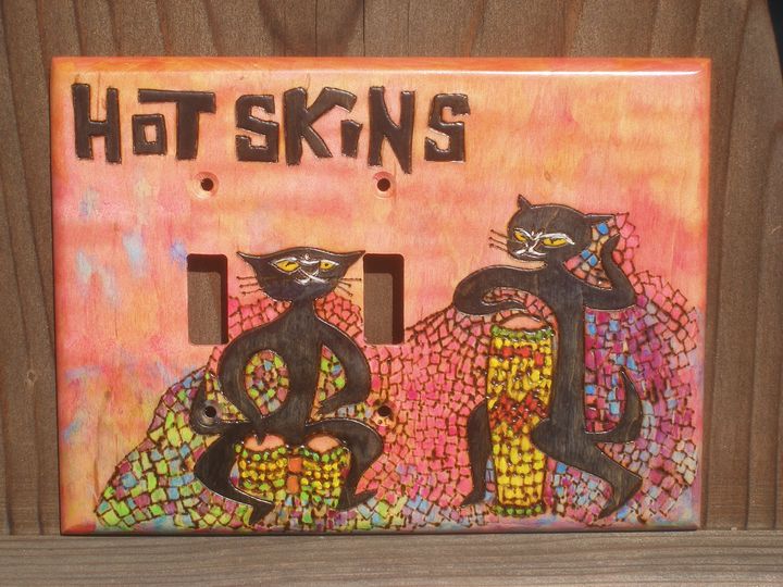 "Hot Skins" album wood switchplate - Tropical Classics