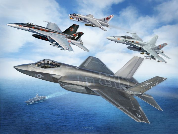 VFA-147 Argonauts F-35C Pioneers - Stu-Art - Digital Art & AI