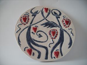 Angel And Devil Dance ceramic plate - Elven Glaze