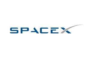 SpaceX logo blue on white