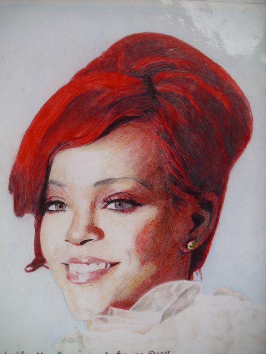 Colored Pencil Drawing Of Rihanna - treasuregem.artpages