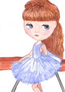 Ballerina watercolor painting