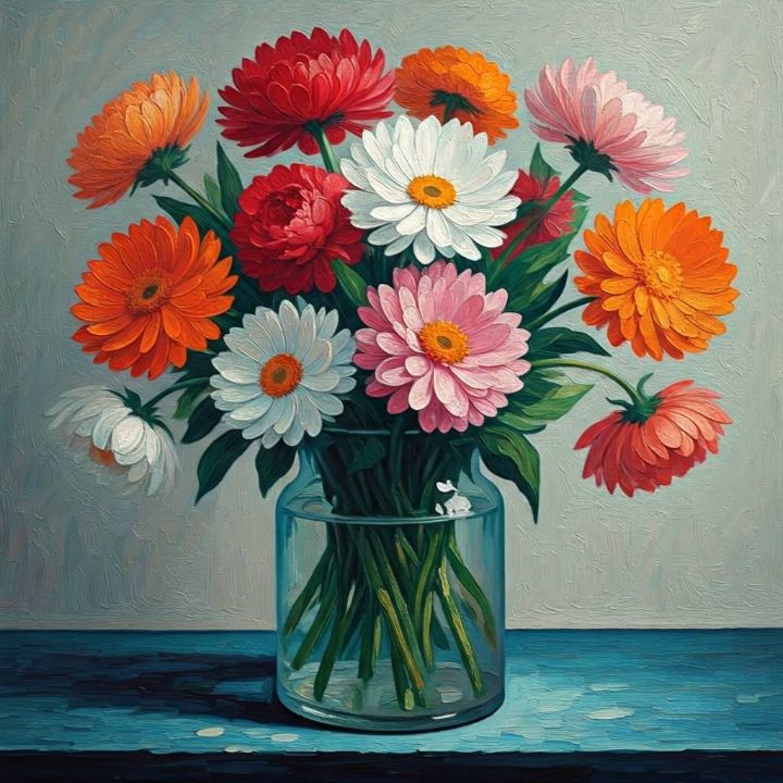 daisies in a glass vase - Janita ART - Digital Art & AI, Flowers ...