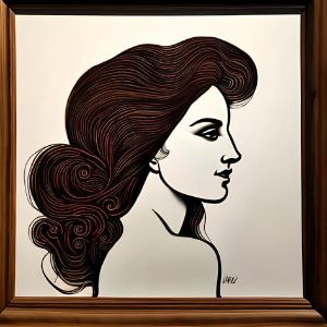 Silhouette Beautiful woman Drawing