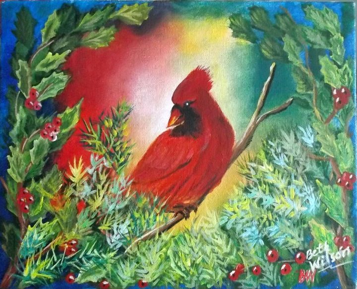 Christmas Cardinal - Beth Paintings