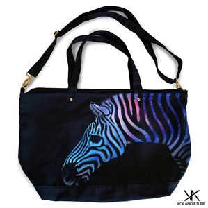 Zebra Galaxy Kolabkulture Tote Bag