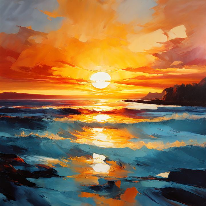 The Sunrise - Art and Feeling - Digital Art, Landscapes & Nature