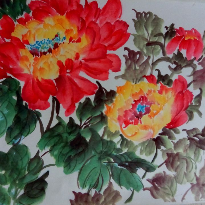 peony12252019-01 - sundongling watercolor  flower