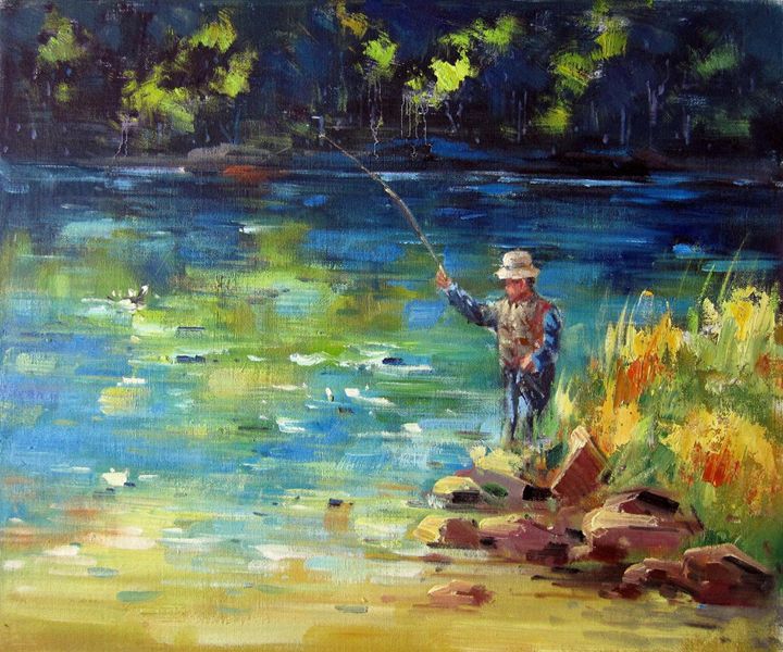 Fishing 102 - Artseasy - Paintings & Prints, People & Figures, Sports ...