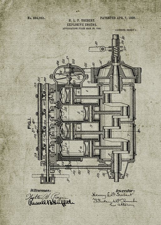 1905 Explosive Engine - Patents - Drawings & Illustration, Vehicles ...