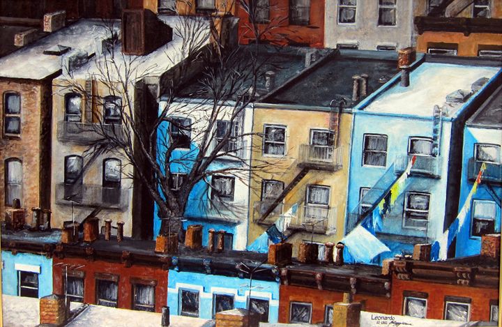 Brooklyn Rooftops - Leonardo Ruggieri Fine Art Paintings - Paintings ...