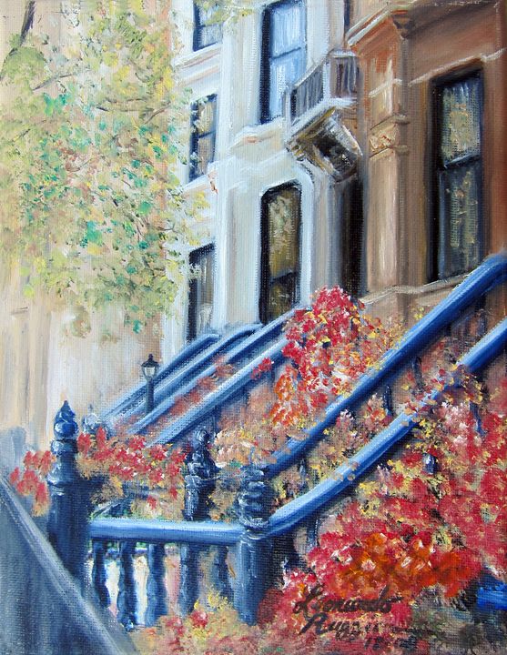 Cobble Hill Brownstones Brooklyn - Leonardo Ruggieri Fine Art Paintings ...