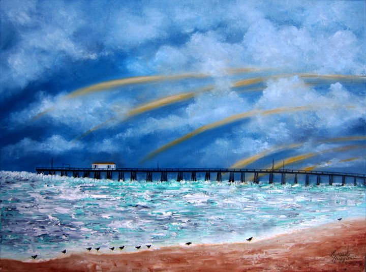 Turbulent Sky at NJ Shore - Leonardo Ruggieri Fine Art Paintings ...