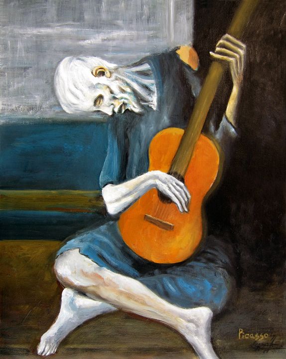 Picasso's Old Guitarist - Leonardo Ruggieri Fine Art Paintings