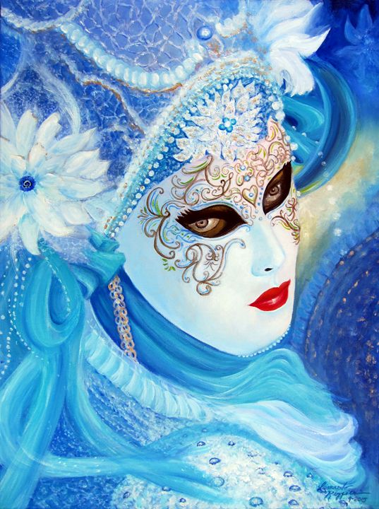 Venetian mask in blue –