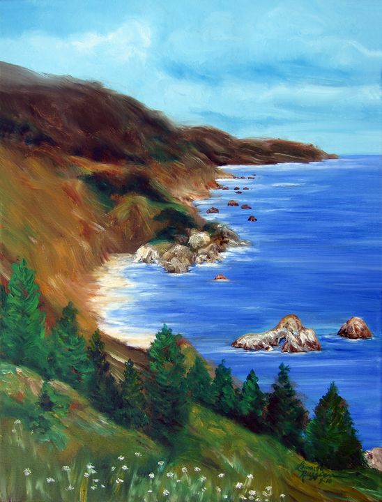 Big Sur, California - Leonardo Ruggieri Fine Art Paintings - Paintings ...