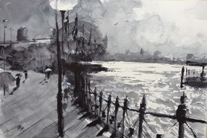Sydney Harbor on a rainy Day