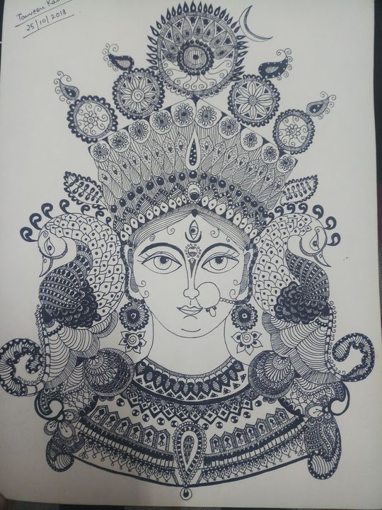 How to Draw Maa Durga Face Using Mandala Art For Beginners | Easy Maa Durga  Art | Mandala Art | | Mandala design art, Mandala drawing, Mandala art
