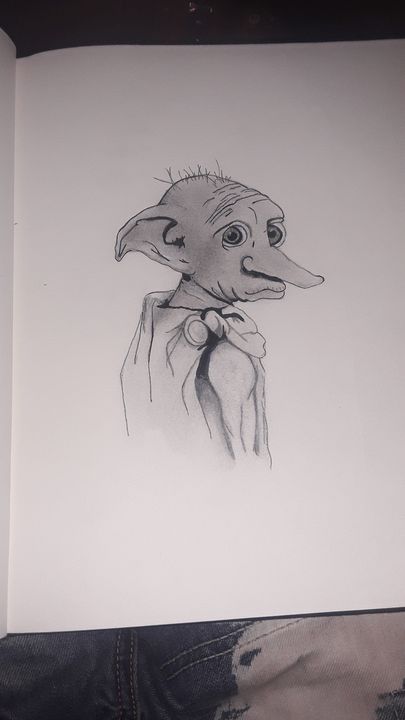 Black Pencils Harry Potter Dobby Charcoal Sketch Size A4