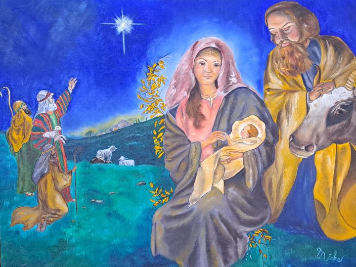 The Birth of Jesus - Mieke's Art Gallery - Paintings & Prints, Religion ...