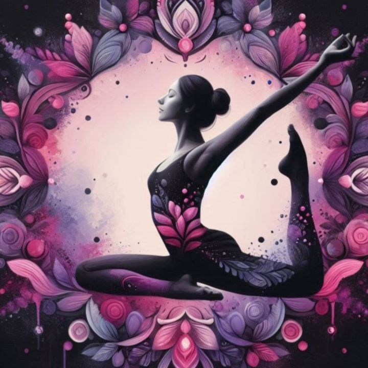 Yoga Pose full Of Color All Around - Yoga Blast Digital Art